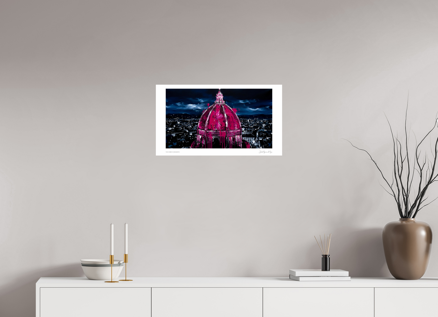 64 x 36 cm, Fine Art Print - Pearl The Dome in Magenta (Open Edition — Fine Art Print)